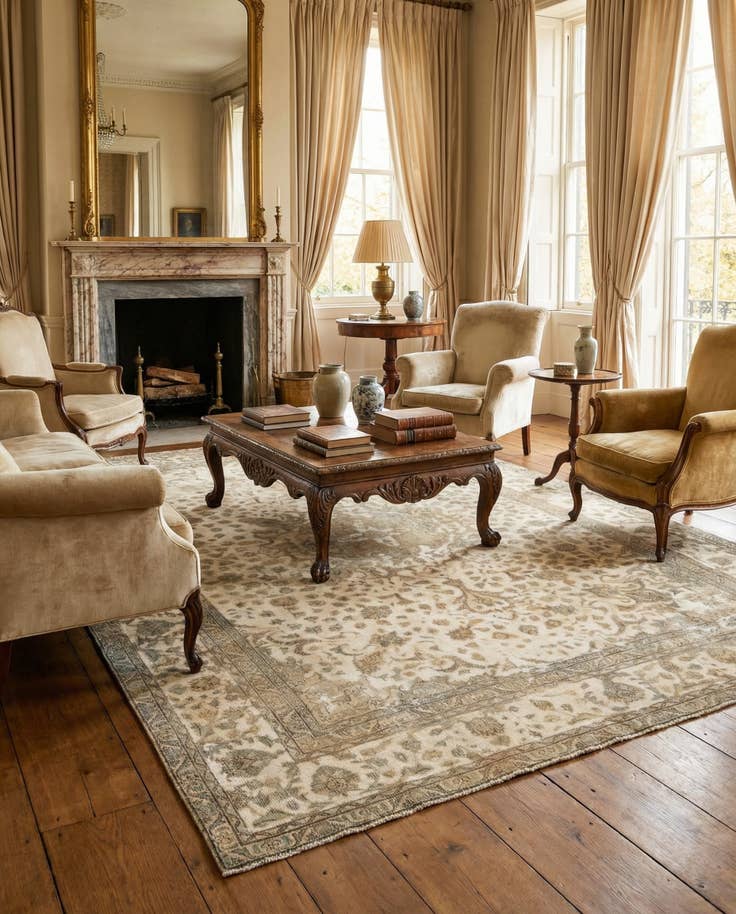 Detail image of 7' 9 x 10' 8 Hand Knotted Vintage Royal Persian Wool Rug