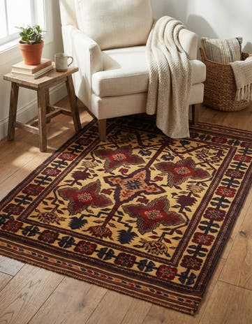 3' x 4' 5 Hand Knotted Sumak Wool Rug
