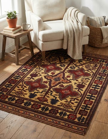 3' x 4' 5 Hand Knotted Sumak Wool Rug