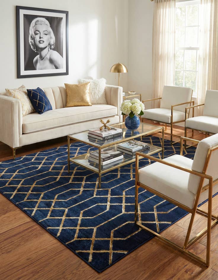 Detail image of 7' 10 x 7' 10  Marilyn Monroe™ Glam Trellis Square Rug