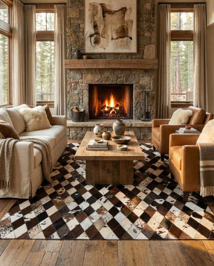 5' 2 x 8' 2 Cowhide Stocks Rug