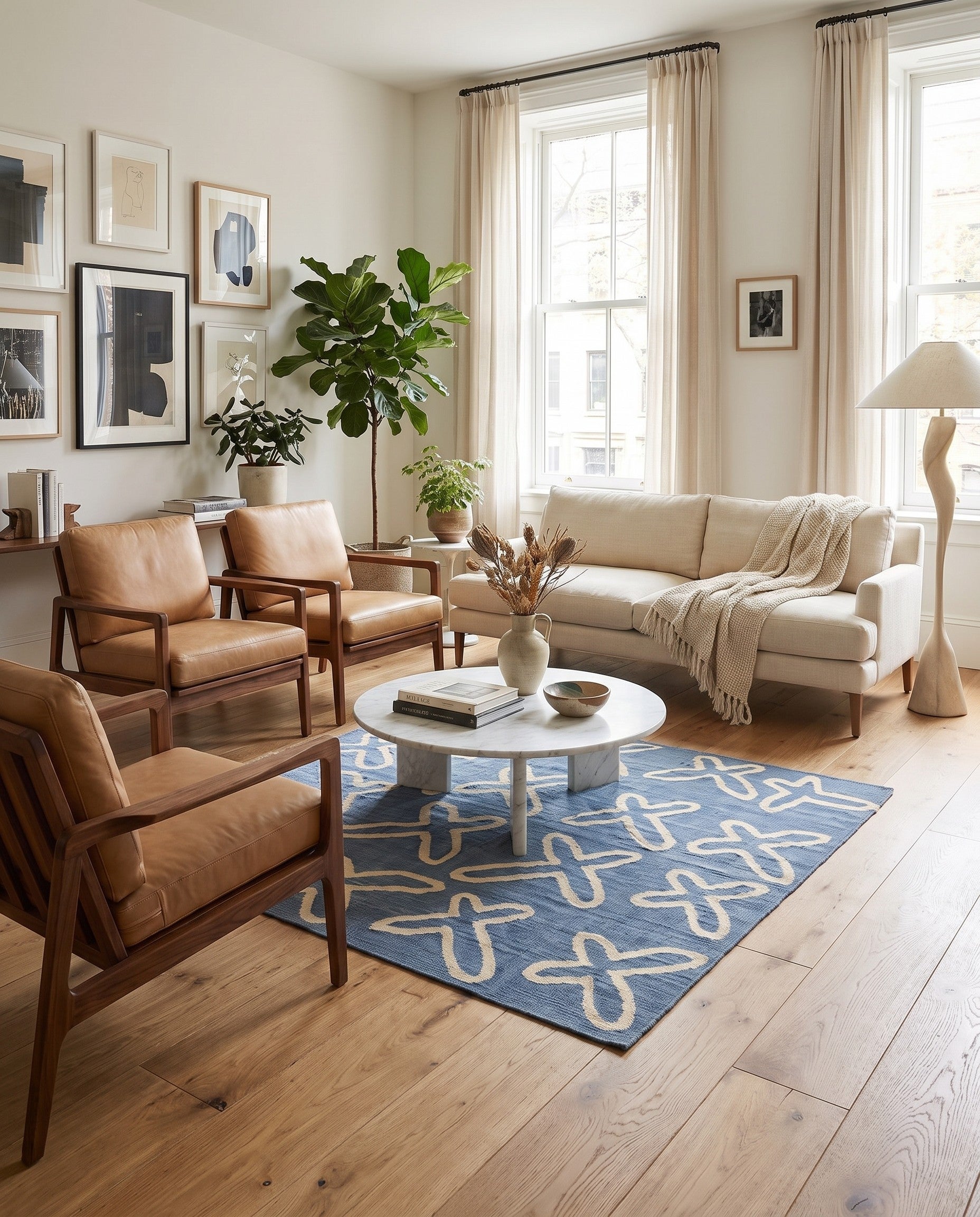 5' 3 x 6' 5 Hand Woven Kilim Modern Wool Rug