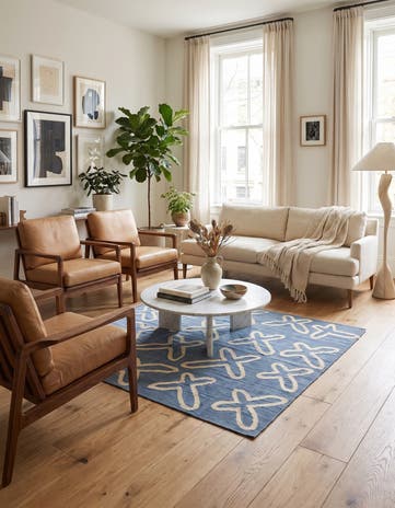 5' 3 x 6' 5 Hand Woven Kilim Modern Wool Rug