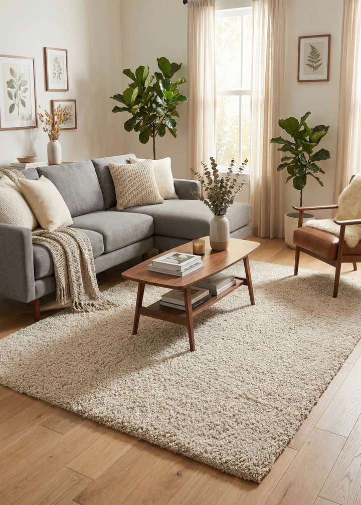 9' x 12' Soft Solid Shag Rug