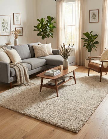 9' x 12' Soft Solid Shag Rug