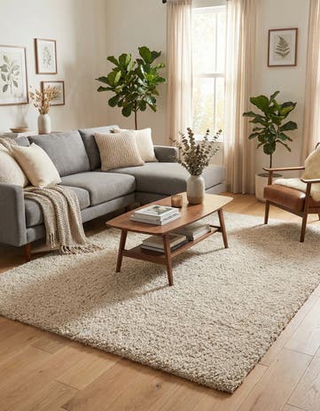 9' x 12' Soft Solid Shag Rug