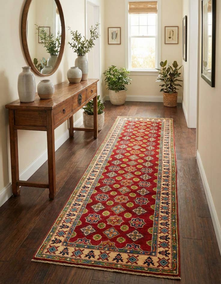 Detail image of 2' 9 x 10'  Hand Knotted Kazak Runner Rug