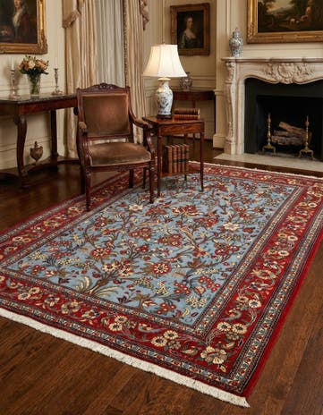 4' 11 x 6' 11 Hand Knotted Qom Persian Rug