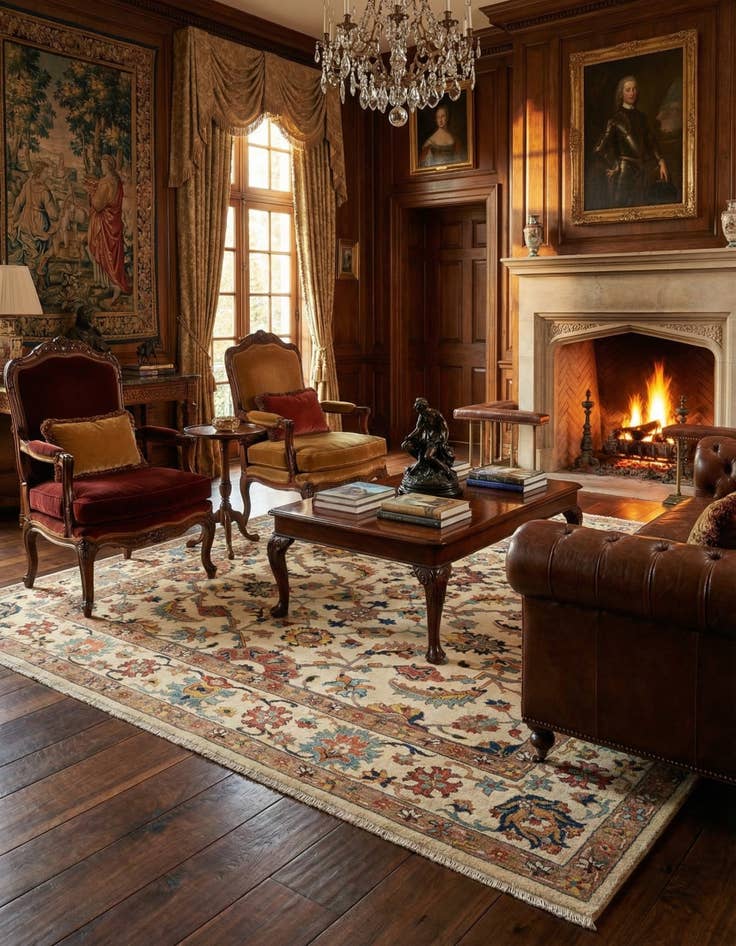 Detail image of 9' 1 x 11' 4 Serapi Wool Rug