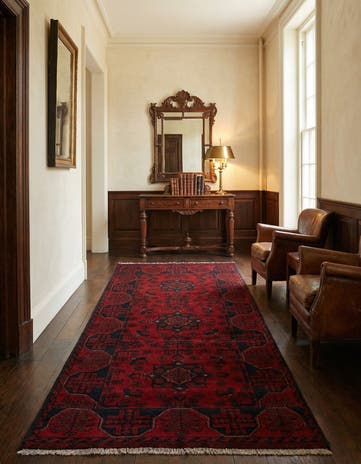 2' 7 x 6' 2 Hand Knotted Khal Mohammadi Wool Runner Rug