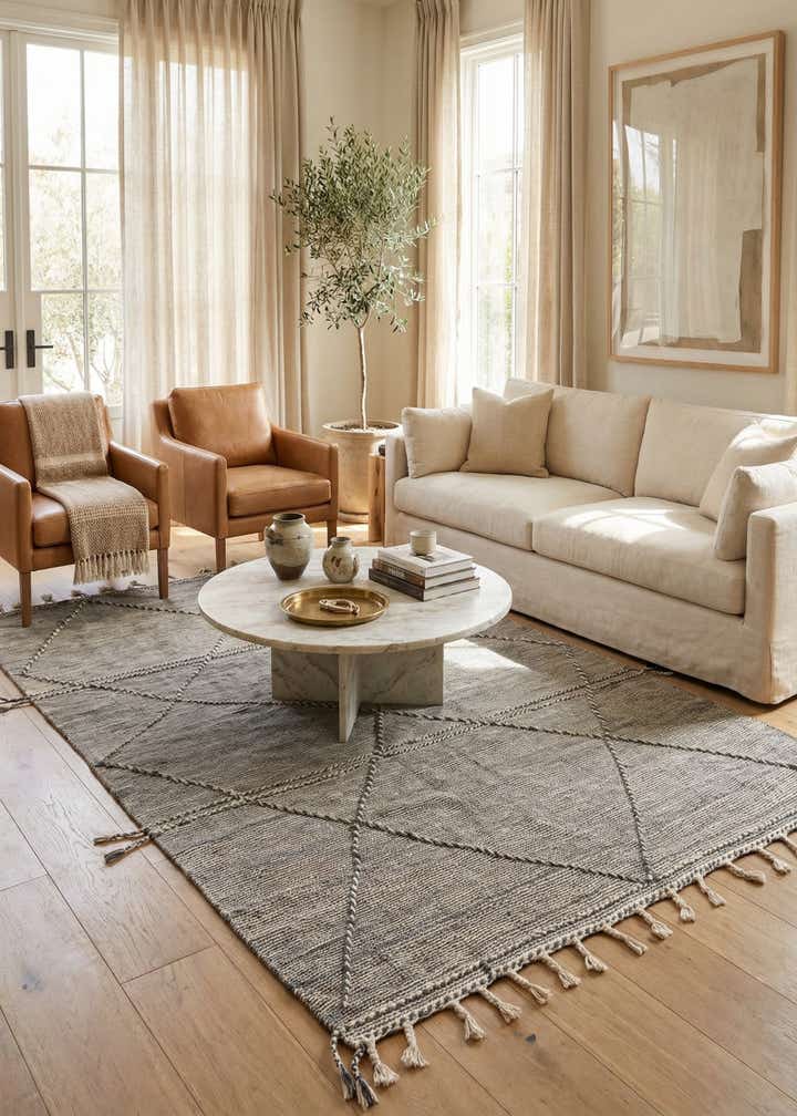 6' 4 x 10' Hand Knotted Moroccan Wool Rug