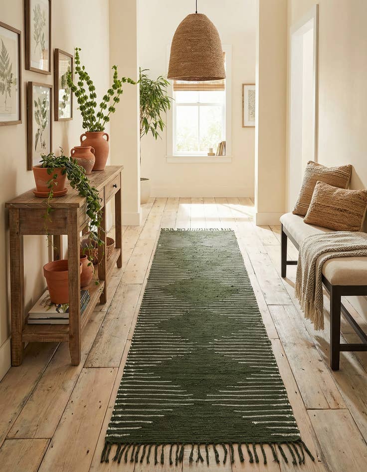 Detail image of  2' 7 x 13' 1  Hand Woven Chindi Cotton Runner Rug