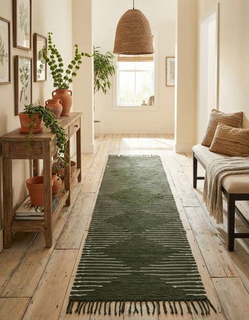 2' 7 x 13' 1 Hand Woven Chindi Cotton Runner Rug