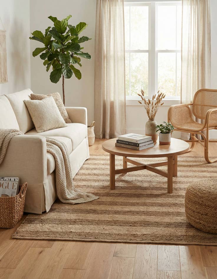 Detail image of 7' 10 x 7' 10  Hand Braided Jute Square Rug