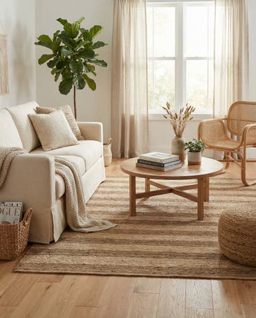  7' 10 x 7' 10  Hand Braided Jute Square Rug