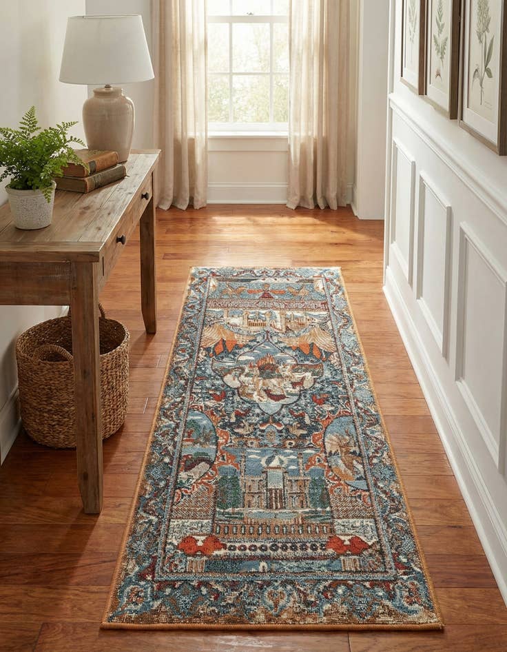 Detail image of 2' x 5'  Washable Traditional Indoor / Outdoor Runner Rug