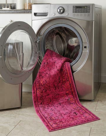 Magenta Washable Palazzo Runner Rug
