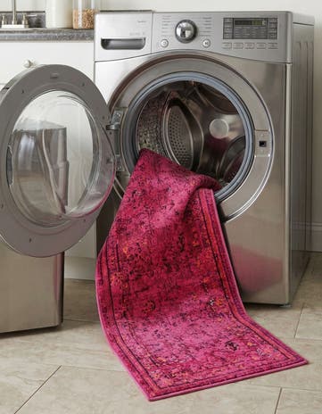 Magenta Washable Palazzo Runner Rug