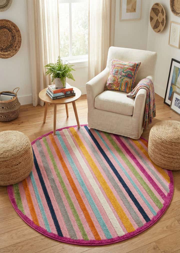 5' 3 x 5' 3 Easy-Clean Aruba Indoor / Outdoor Round Rug