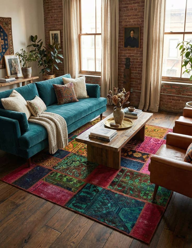 Detail image of  6' x 7' 6  Hand Knotted Ultra Vintage Persian Wool Rug