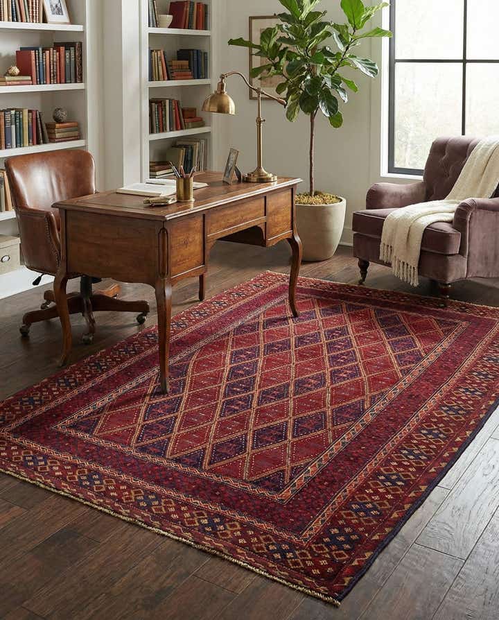4' 10 x 6' 5 Hand Knotted Sumak Wool Rug
