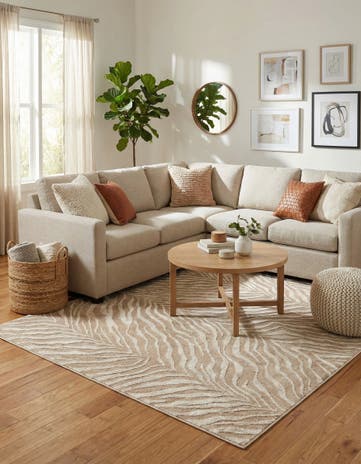 Ivory Beige Finsbury Square Rug