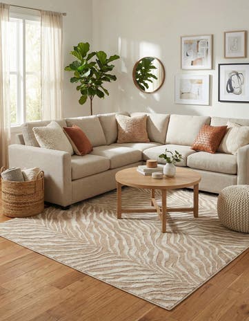 Ivory Beige Finsbury Square Rug