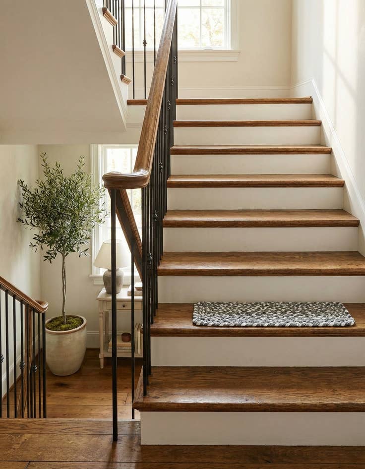 Detail image of  0' 9 x 2' 6  Hand Braided Chindi Stair Rug