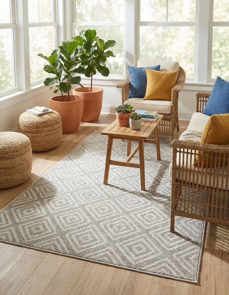 Detail image of 4' x 6' Easy-Clean Sabrina Soto Indoor / Outdoor Rug