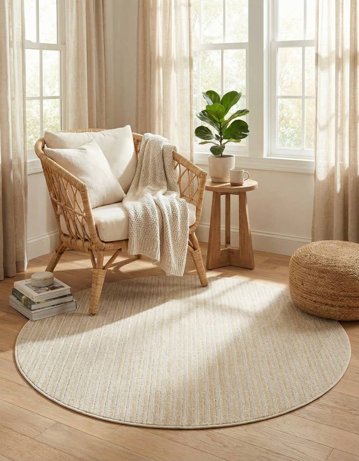 Detail image of  5' x 5'  Washable Sabrina Soto Indoor / Outdoor Round Rug