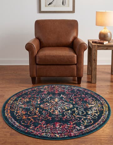 Navy Blue Madeline Round Rug