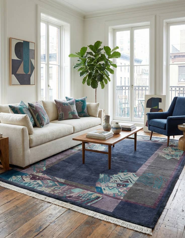 Detail image of 5' 7 x 7' 9  Hand Knotted Tibet Wool Rug