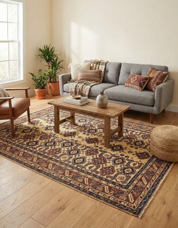 4' 9 x 6' 2 Hand Knotted Kazak Rug