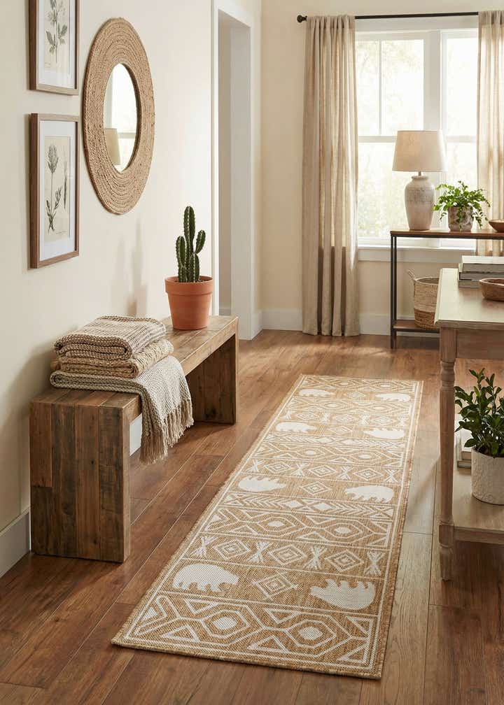 2' x 8' Easy-Clean Southwestern Indoor / Outdoor Runner Rug