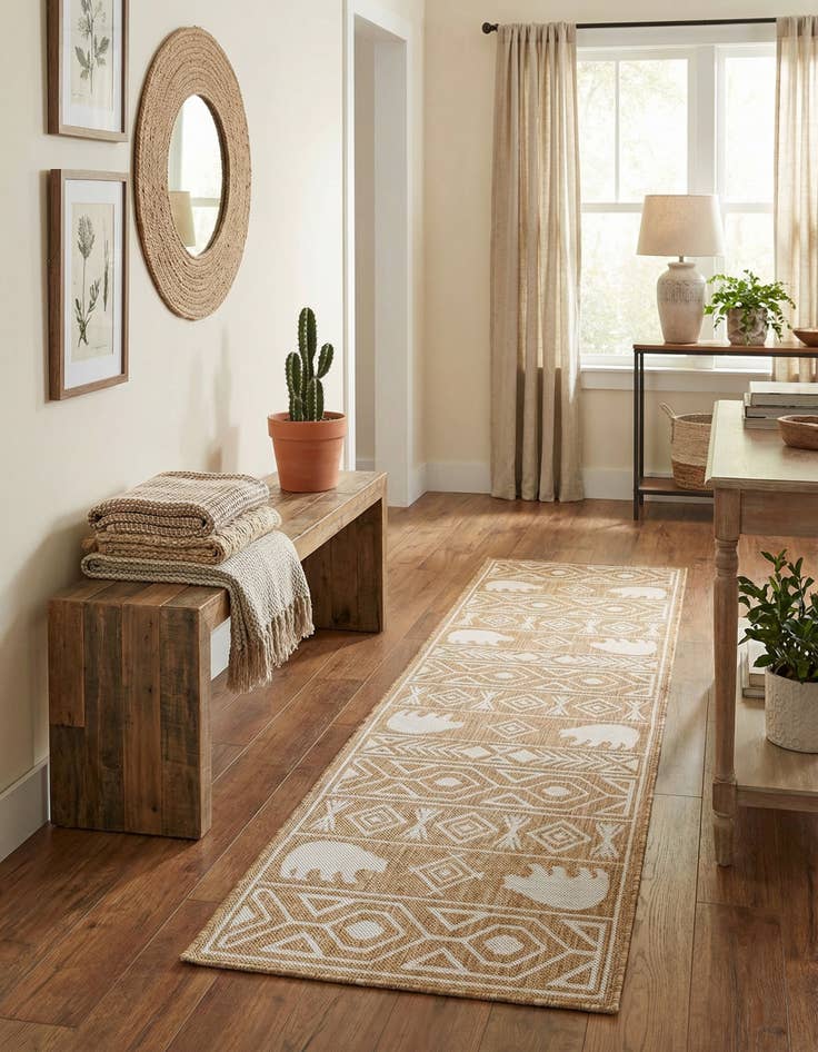 Detail image of 2' x 8' Easy-Clean Southwestern Indoor / Outdoor Runner Rug