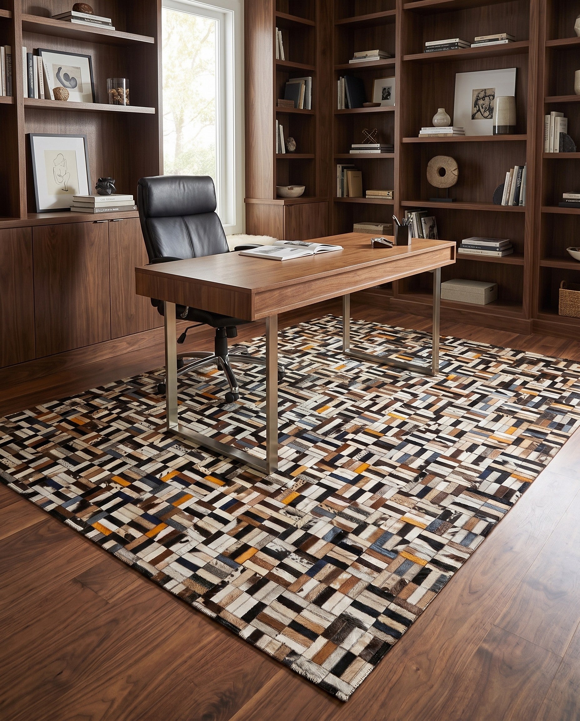5' 3 x 8' Cowhide - Patchwork Rug