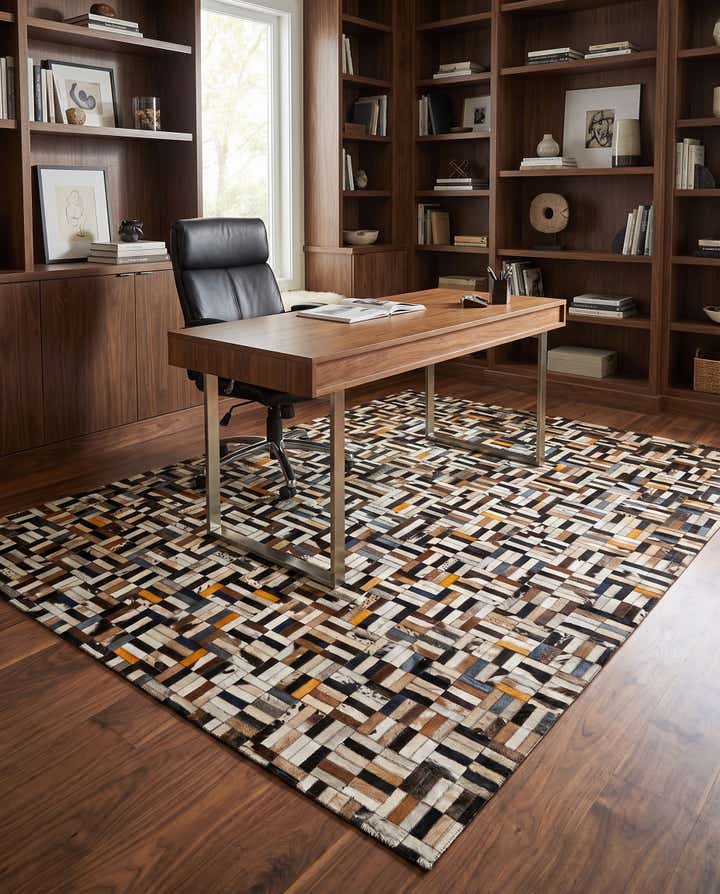 5' 3 x 8' Cowhide - Patchwork Rug