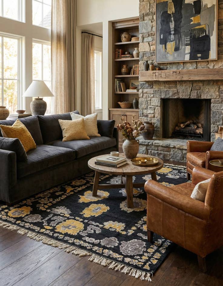 Detail image of 8' x 10'  Hand Knotted Oushak Wool Rug