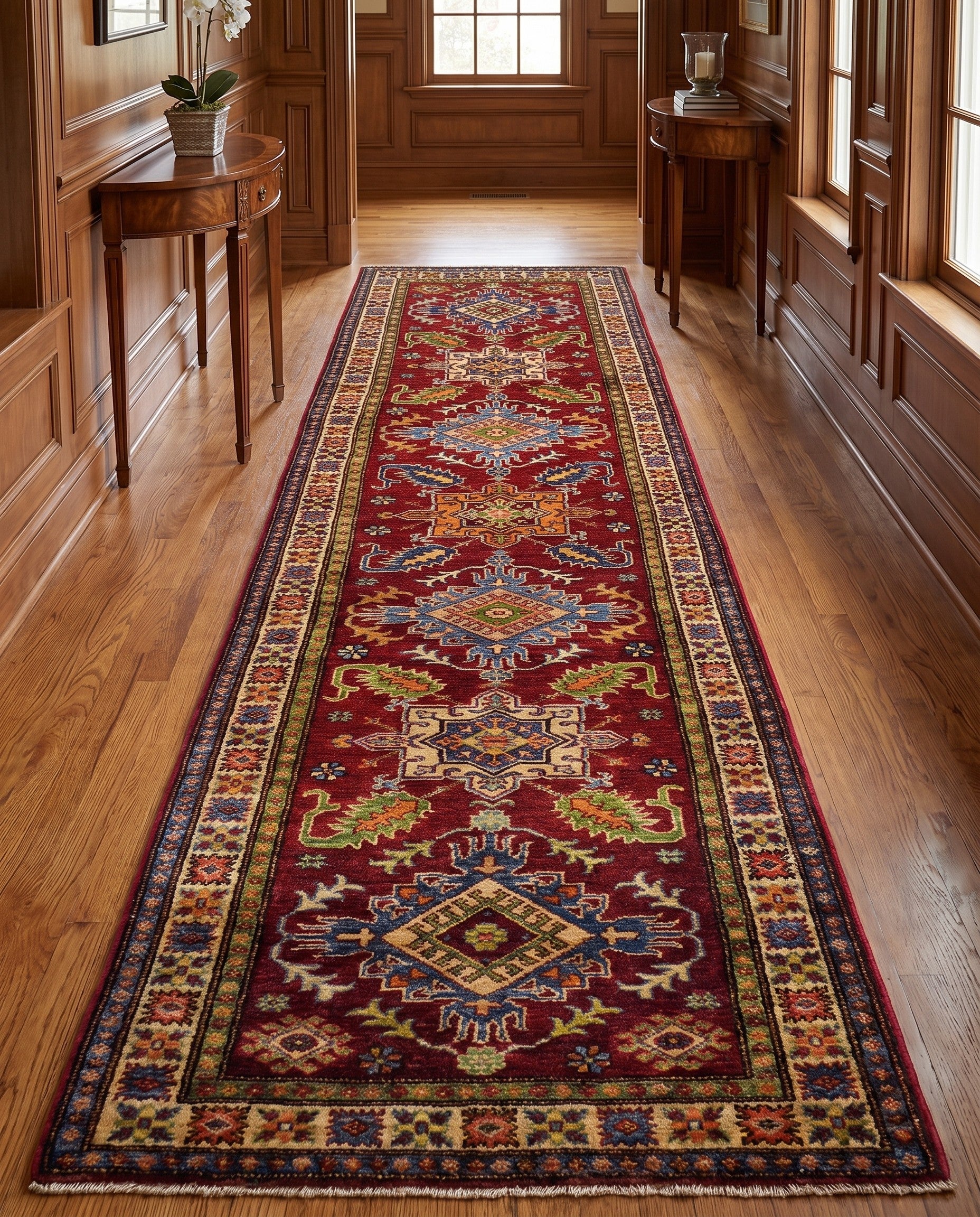 2' 6 x 10' Hand Knotted Kazak Runner Rug
