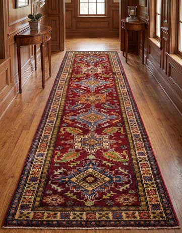 2' 6 x 10' Hand Knotted Kazak Runner Rug