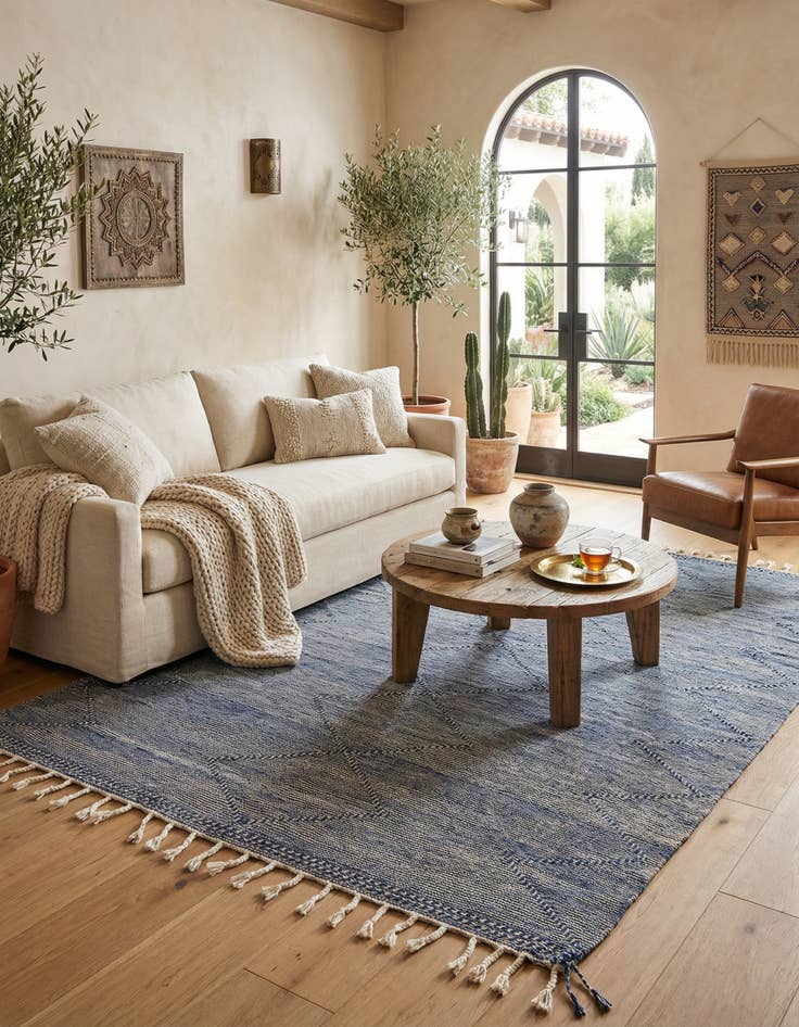 Detail image of 6' 2 x 10' 3  Hand Knotted Moroccan Wool Rug