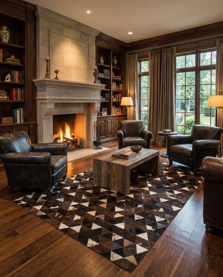 5' x 8' 1 Cowhide Stocks Rug