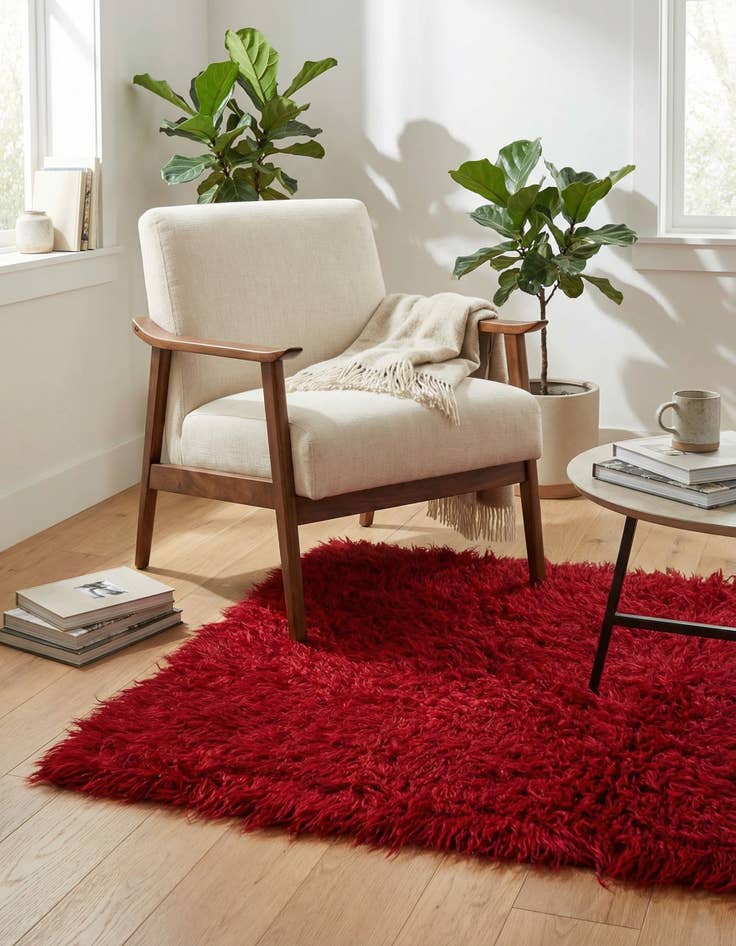 Detail image of 2' 4 x 4' 4  Hand Knotted Moroccan Wool Rug