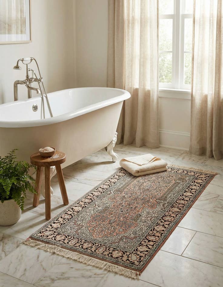 Detail image of 3' 2 x 5' 1  Hand Knotted Kashmir Oriental Wool Rug