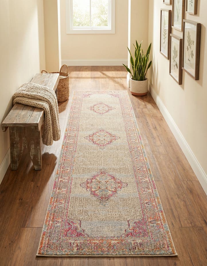 2' 7 x 10' Washable Fleur Runner Rug