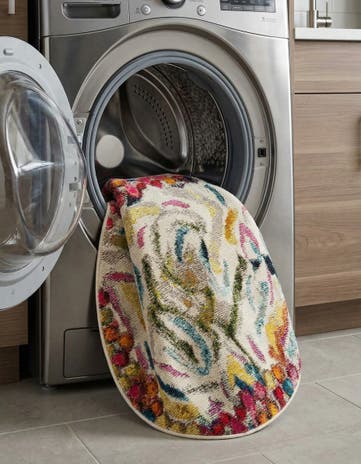Washable Vivid Round Rug