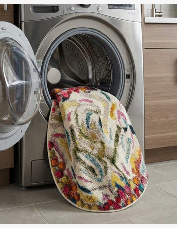 Washable Vivid Round Rug