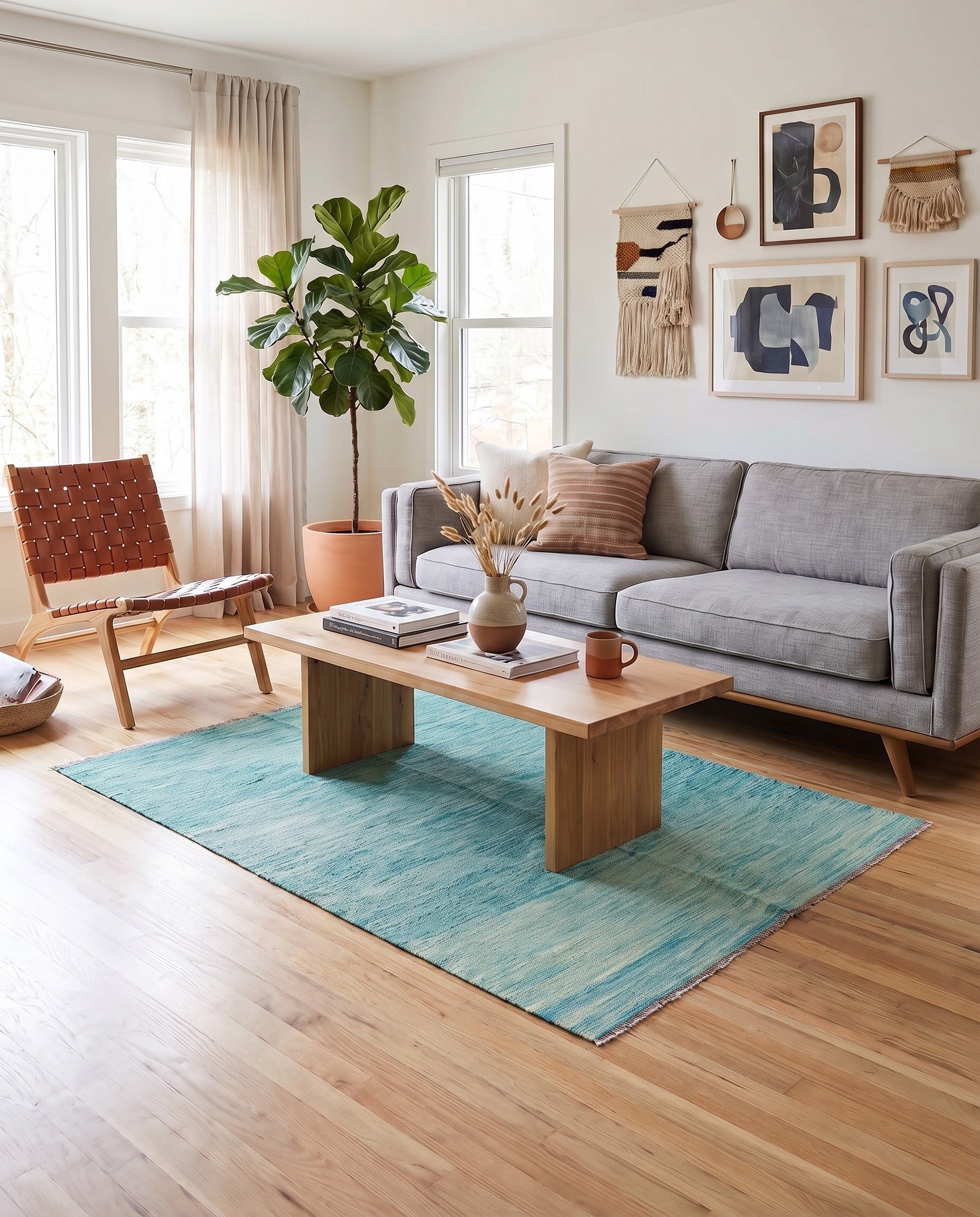 4' x 6' Hand Woven Kilim Modern Wool Rug