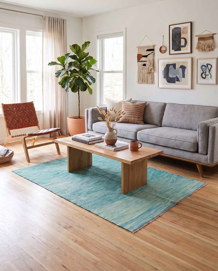 120cm x 185cm Handgewebt Kilim Modern Wolle Teppich