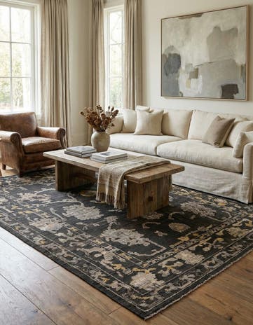 9' 4 x 12' 3 Hand Knotted Oushak Wool Rug